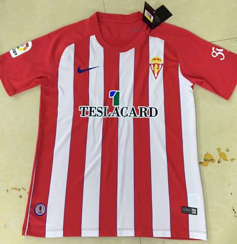 Sporting Gijon 2017/18 Home Soccer Jersey Shirt